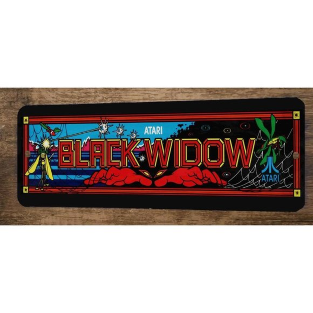 Black‎ Widow Arcade 4x12 Metal Wall Video Game Marquee Banner Sign